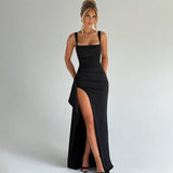 Blythe | Rückenausschnitt Maxi Festliches Kleid – Schwarz