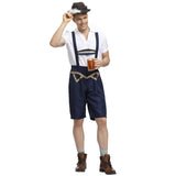 Herren nan traditionelle Oktoberfest Lederhose kurz mit verstellbaren Trägern und Zierstickerei Drune – 4409（vorübergehend ausverkauft）