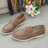 Damen nan elegante Wildlederoptik-Loafer mit gepolstertem Komfortfußbett Drune – Khaki