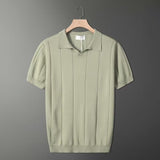 Retro-Strick-Poloshirt in Mintgrün – Grün