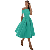 Dearbhla  | Fashion Casual Trägerloses Satin Partykleid – Eisblau