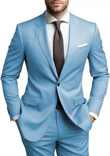 Herren Hochzeitsgast Anzug | Blazer und Hosen – Light Blue