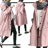 Damen Regenjacke | Mit Knopfverschluss Vorne – Hellrosa