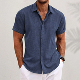 Klassisches Herren Sommerhemd – Leichtes Kurzarm-Design – Königsblau