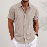 Klassisches Herren Sommerhemd – Leichtes Kurzarm-Design – Khaki