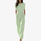Uarutara - Eleganter Jumpsuit Mit Gürtel – Grün