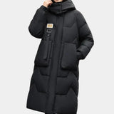 Samantha - kapuzenjacke mit puffmuster für frauen – Schwarz