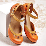 Offene Mittelblocksandalen Mit Zehenausschnitt - Jenna – Orange