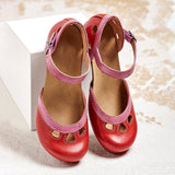 Offene Mittelblocksandalen Mit Zehenausschnitt - Jenna – Rot