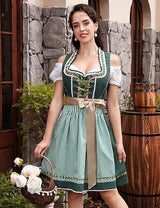 3-teiliges Dirndlset mit Schürze & Bluse – Oktoberfest | Traditionelles Trachtenkleid für festliche Anlässe – Grün