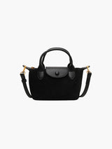 Mini-Tasche aus Wildleder – Schwarz