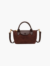Mini-Tasche aus Wildleder – Braun