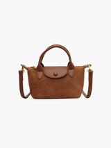 Mini-Tasche aus Wildleder – Beige