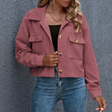 Damen Lassig Übergangsjacke | Knopfverschluss – Rosa