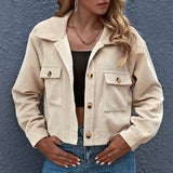 Damen Übergangsjacke Jacke | Kurz Lässig – Khaki