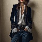 Carita™ - Elegante Vintage Jacke – Marineblau