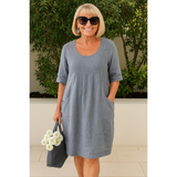 Vivian | Sommerliches Komfortkleid – Grau