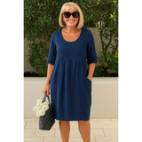 Vivian | Sommerliches Komfortkleid – Marineblau