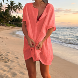 Lysina - Luftige Bluse – Wassermelonenrot
