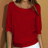 Katrine – Strickpullover Mit Rundhalsausschnitt – Rot