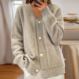 Éloise | Kabelstrick-Cardigan – Grau