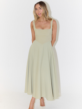Nangula - Elegantes Kleid Aus Rayon – Hellgrün
