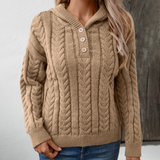 Talbot | Pull Henley Kuschelig Chic – Braun