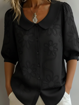 Amiliah - Soft-Touch-Bluse – Schwarz