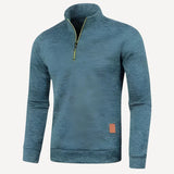 Tasche - stylischer fleece-herrenpullover mit halbem reißverschluss – Meeresblau