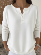 Nola™ – Pullover mit Knopfverschluss – Weiß