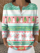 Lotte - Weihnachts-Pullover mit Schneemann – Mehrfarbig