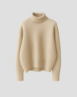 Irena | Pullover mit Rollkragen in klarer Silhouette – Khaki