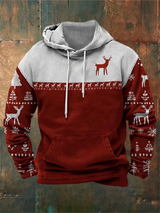 Ruben - Weihnachts-Hoodie mit Rentierdruck – Mehrfarbig