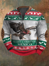 Diego - Weihnachtsstrickpullover mit Adlerdruck – Mehrfarbig