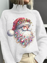 Noor - Weihnachtspullover mit funkelndem Weihnachtsmann – Mehrfarbig