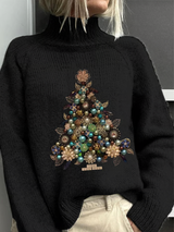 Livia - Weihnachtspullover mit eleganten Weihnachtsbaum – Mehrfarbig