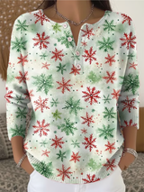 Sofie - Weihnachts-Pullover mit Schneeflockenprint – Mehrfarbig