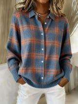Mira™ – Weiche Bluse mit Karomuster, weichem Hoodie-Material – Mehrfarbig
