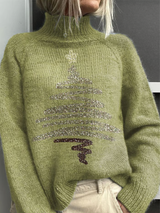 Floor - Weihnachts-Pullover mit glitzerndem Weihnachtsbaum – Mehrfarbig