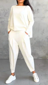 Trendy Casual Damen Kleidung Set - Brooklyn – Weiß