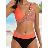 Hanna | Bedrucktes Neckholder-Oberteil – Orange