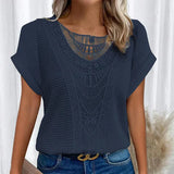 Alitzel - Spitzenbluse – Marineblau