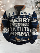 Ralph - Weihnachtsstrickpullover mit Reißverschlusskragen – Mehrfarbig