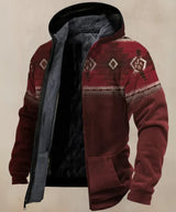 Vito – warme vintage-fleecejacken – Rot