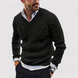 Ancene – langer strickpullover für kühle tage – Schwarz
