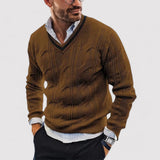 Ancene – langer strickpullover für kühle tage – Kaffee