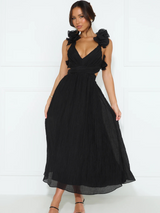 COLETTE RUFFLE MIDI – Schwarz
