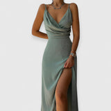 Aneta | Seidenkleid – Grau