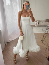 VIVIENNE RUFFLE DRESS – Weiss