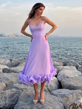 VIVIENNE RUFFLE DRESS – Lila